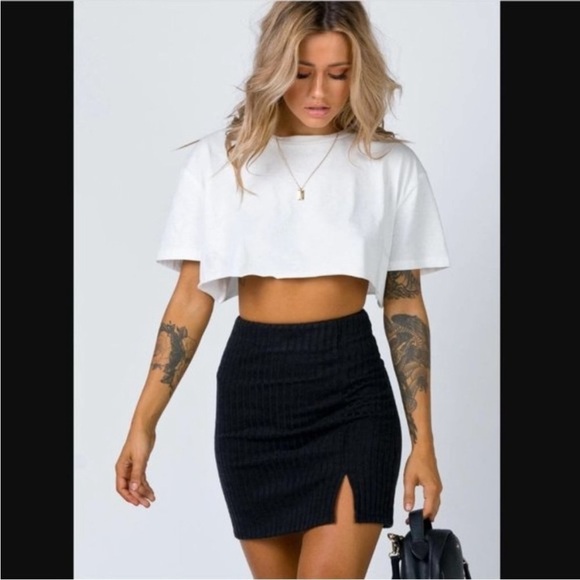 Princess Polly Black Human Movement Mini Skirt 0 - Picture 2 of 5